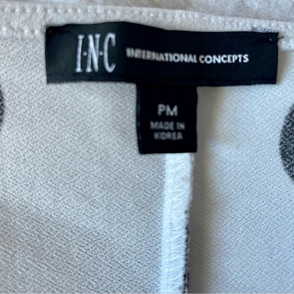 INC White and black polka dot knit tie tank - Picture 3 of 3